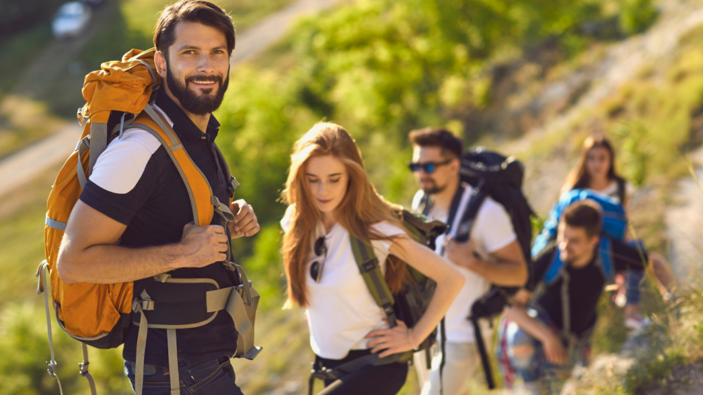 Hikers on the forest