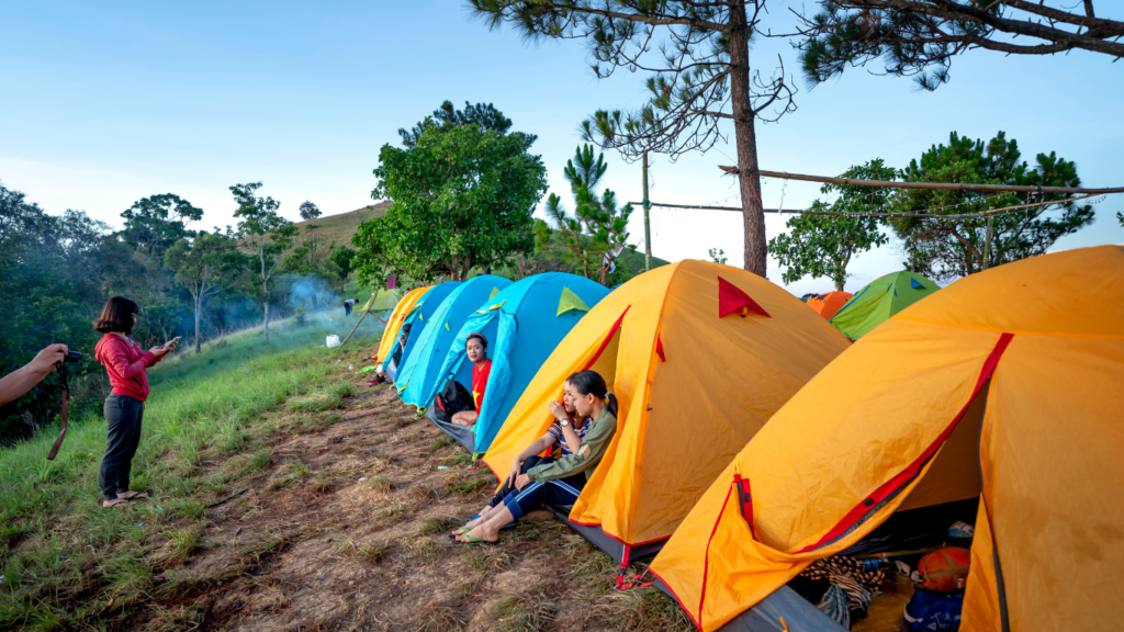 People in their tents 