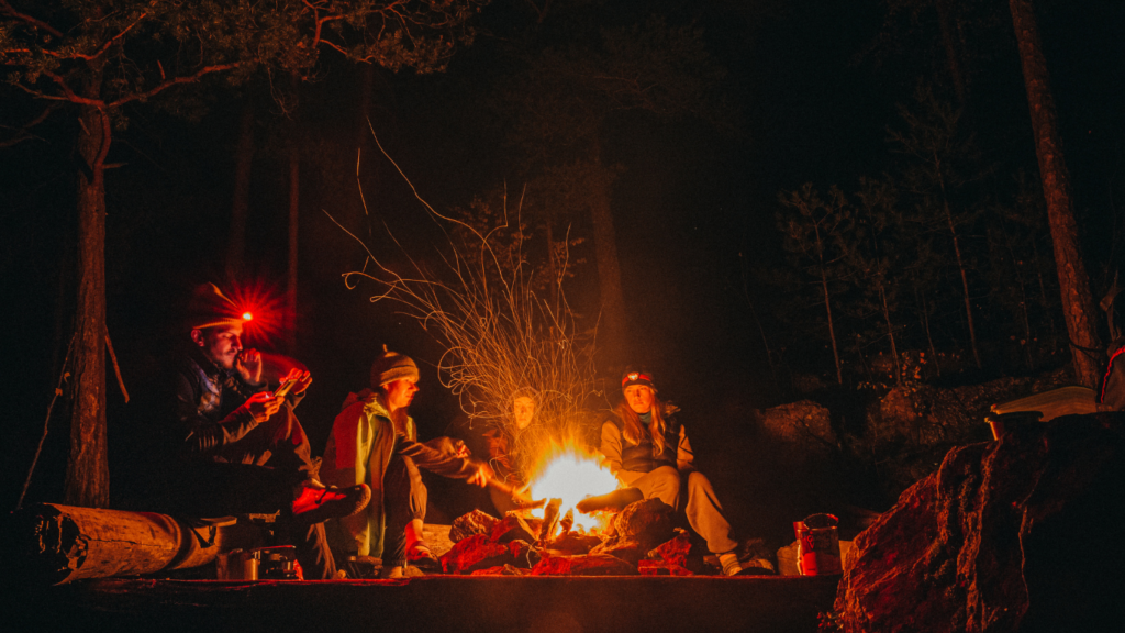 Campers Maintaining Warmth