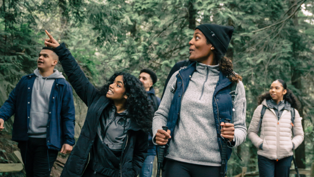 Hikers in the forest 