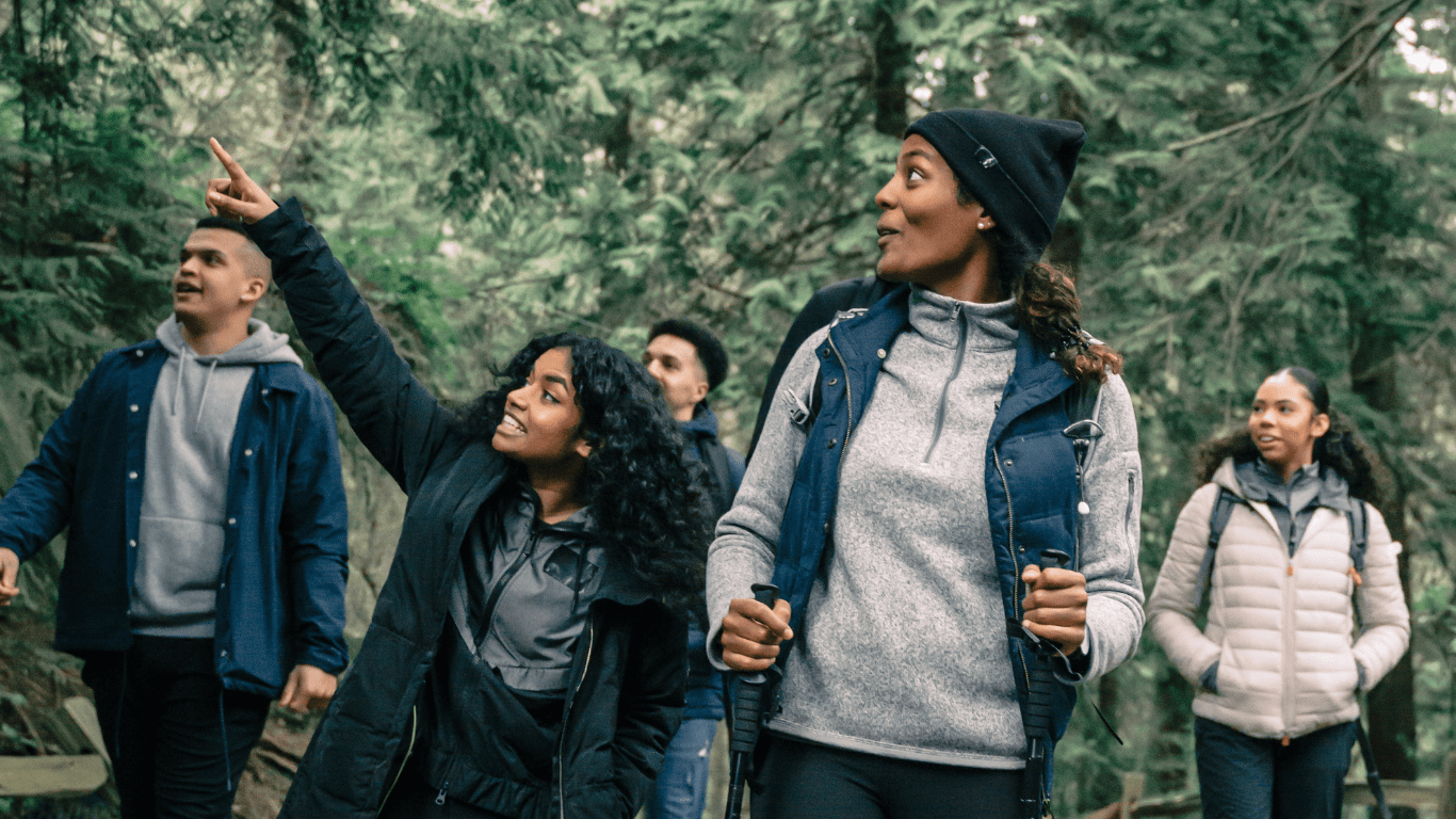 Hikers in the forest